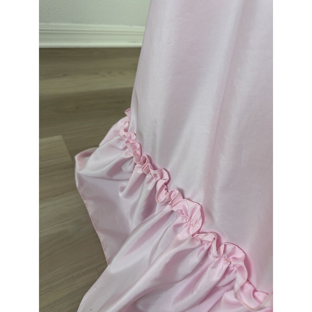 Vintage Pink 70s 80s Prom Party Dress Gown Princess Read! - Picture 14 of 16